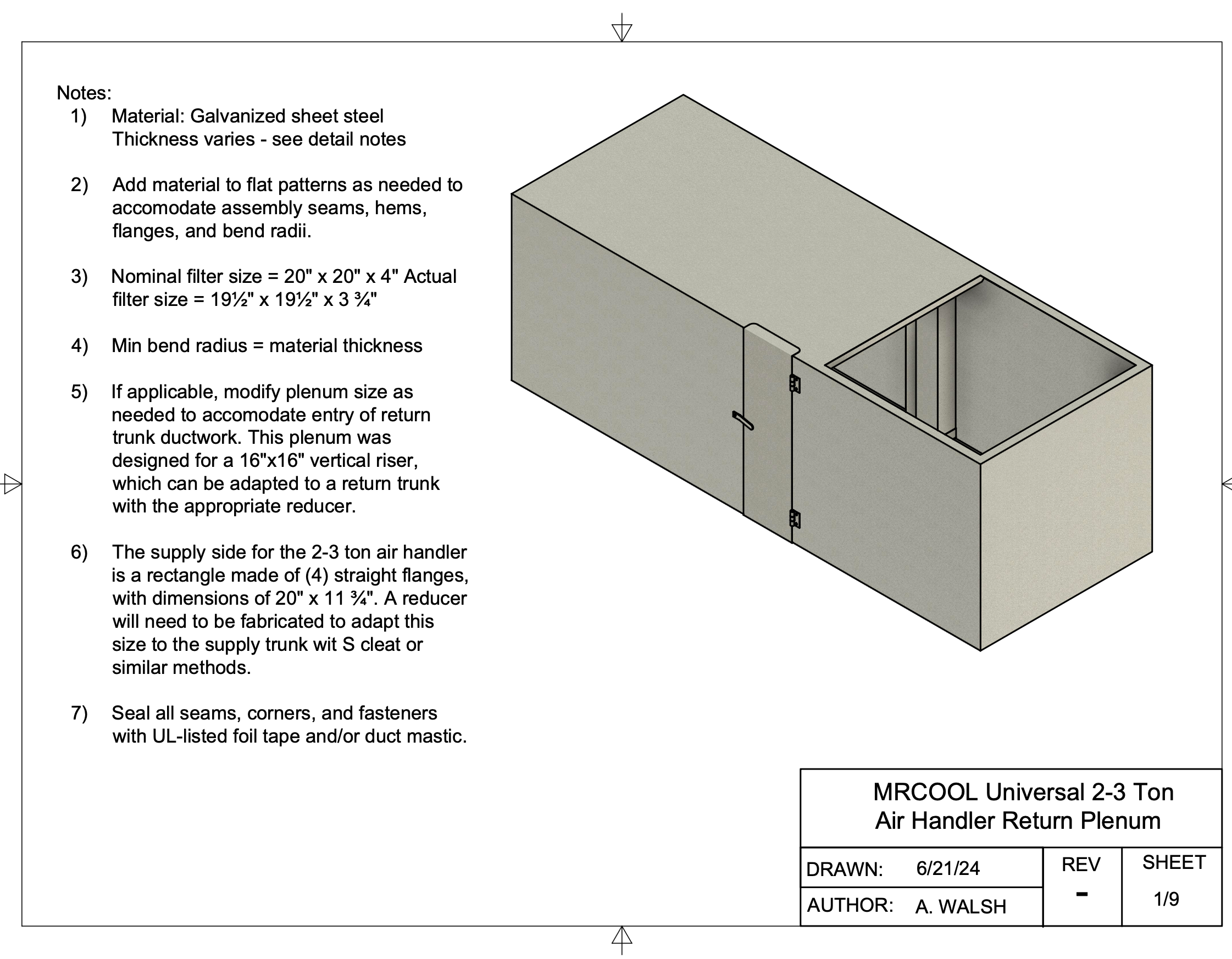 MRCOOL Universal 2-3 Ton Air Return Plenum Box – Mason Dixon Acres