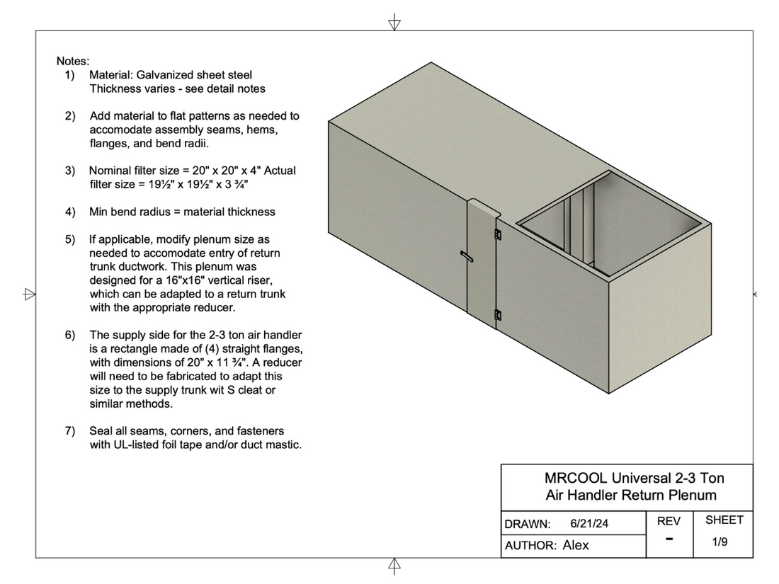 MRCOOL Universal 2-3 Ton Air Return Plenum Box