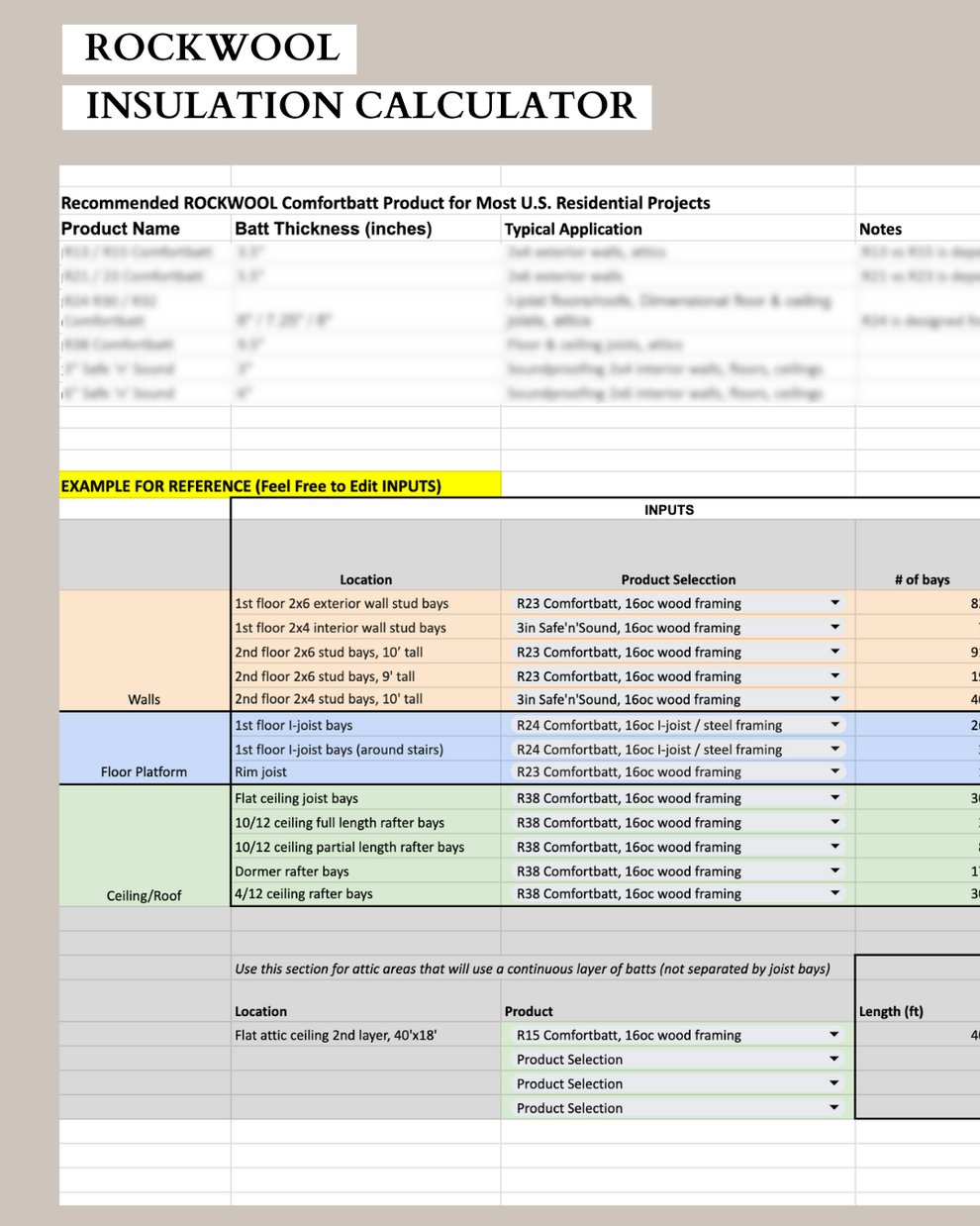 Printable Insulation Ruler ROCKWOOL Insulation Calculator - Material Takeoff Tool – Mason Dixon Acres