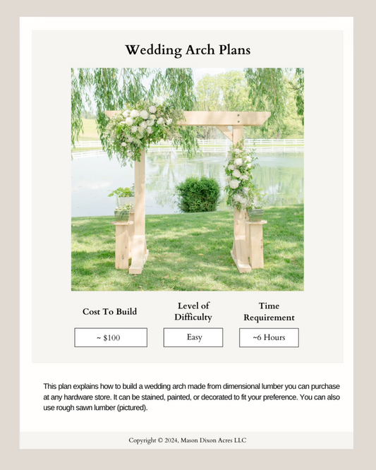 Wedding Arch Plans